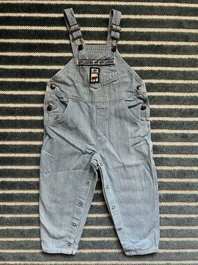New Legends Hickory Stripe Overalls 3T